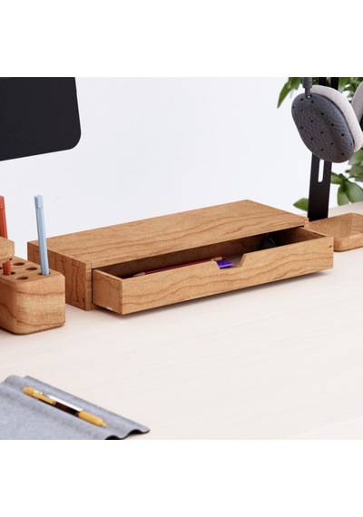 Desna Tek Katlı Tek Çekmeceli Dolap - Kiraz 34 Cm Uzunluk X 12.1 Cm Derinlik X 5.8 Cm Woodsaka Doğal Ahşap