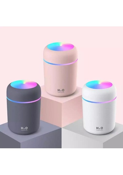 Led Işıklı 3'ü 1 Arada Ultrasonik Hava Nemlendirici Ve Aroma Difüzörü 300ml Kapasiteli Pembe