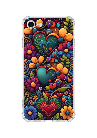 Printify Apple İphone Se 2020 İle Uyumlu Düşlerin Dansı Serisi Çiçeklerin Dansı Tasarımlı Uv Baskılı Köşe Korumalı Antişok Kılıf Şeffaf