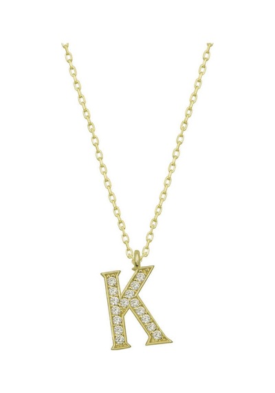 Casera's Gümüş Gold K Harfi Kadın Kolye Csr2184224 Gümüş