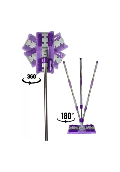 Kıskaçlı Cam Silme Mopu Mikrofiber Yedek Bezli Yer Duvar Fayans Silme Mopu