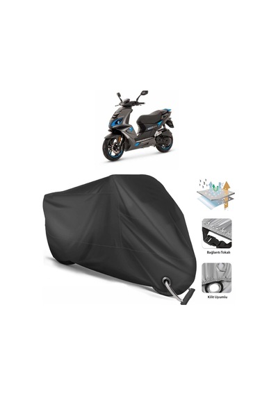Peugeot Speedfight 4 Motor Branda (Bağlantı, Kilit Uyumlu)-Siyah (457273277)