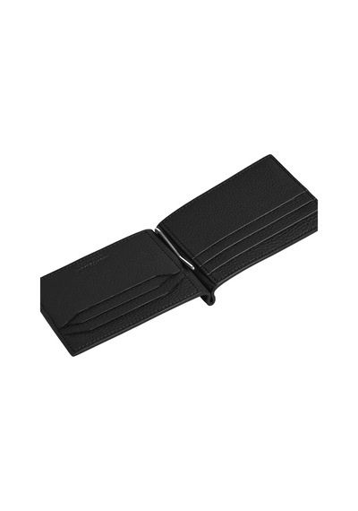 Mont Blanc Montblanc Grain Deri Para Klipsli 6 Bölmeli Cüzdan 221402 Siyah