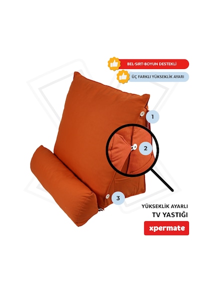 Xpermate Sırt, Bel, Boyun Destekli TV Okuma Yastığı Ameliyat Sonrası Turuncu