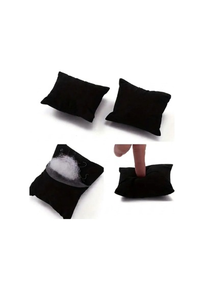Saat Yastığı 8 X 8 Cm, Babyface Kumaş, Elyaf Dolgulu - 10'lu Paket Siyah