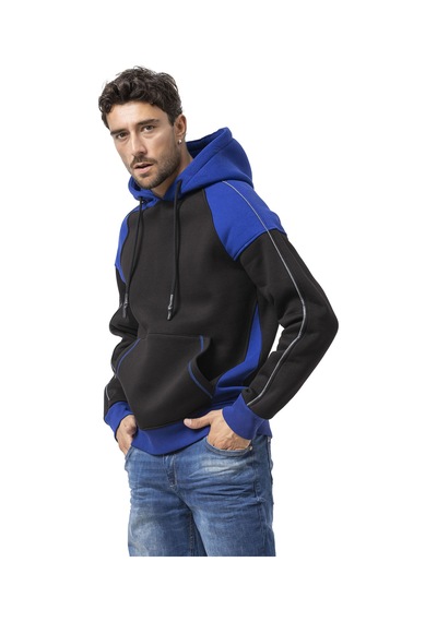 Cipo & Baxx Erkek Kapüşonlu Renk Bloklu Sweatshirt Cl591 Siyah