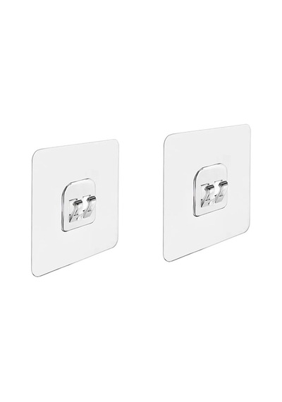 Yapışkanlı Banyo Mutfak Eşya Taşıma Raf Askılığı 2 Adet -al4269 Şeffaf