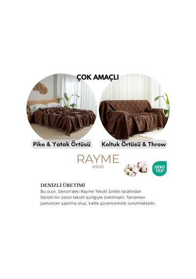 Rayme Tekstil Waffle Desenli Pike Yatak Örtüsü Koyu Kahverengi, Çift Kişilik Pike 200x230 Cm, 100% Pamuk, Hafif 4 Mevsim Kullanım Çok Renkli Rayme Tekstil Waffle Desenli Pike Yatak Örtüsü Koyu Kahverengi, Çift Kişilik Pike 200x230 Cm, 100% Pamuk, Hafif 4 Mevsim Kullanım Çok Renkli
