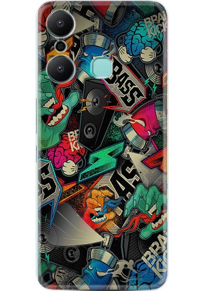 Infinix Hot 20 Play Kılıf Resimli Desenli Silikon Platinium Series Bass 1886