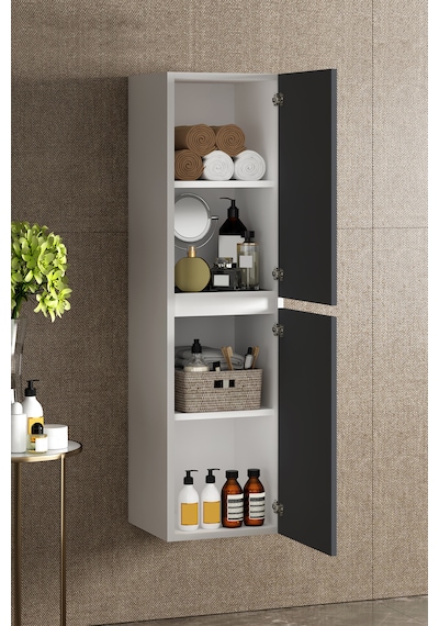 Yıldız 35 130 Cm Beyaz-füme Balon Mdf Asma Banyo Boy Dolabı Yıldız 35 130 Cm Beyaz-füme Balon Mdf Asma Banyo Boy Dolabı