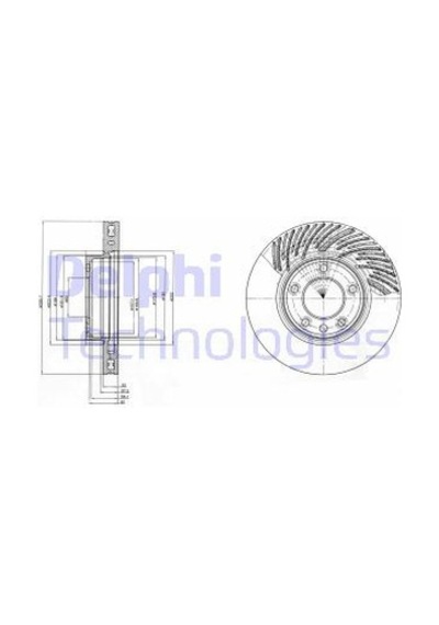 DELPHI BG9949 FREN DİSKİ ÖN SAĞ TOUAREG 7P 10- TOUAREG 7L 02- / C