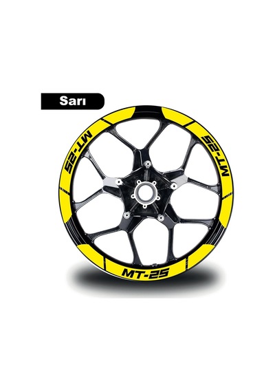 One Vıp Sale Sarı Yamaha Mt-25 Geniş Jant Sticker Modeli Moto Aksesuar