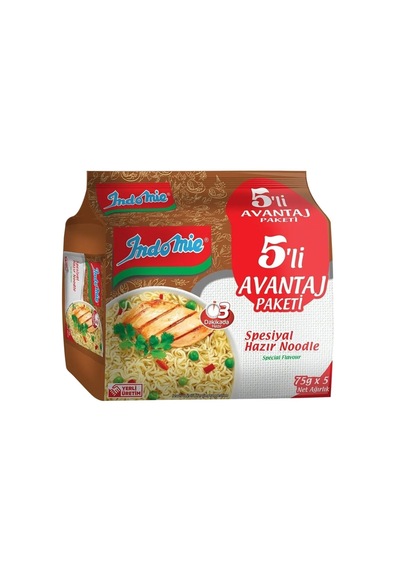 Indomie 5 Li Paket Spesiyal + Sebzeli Hazır Noodle 4 Lü Karma Paket