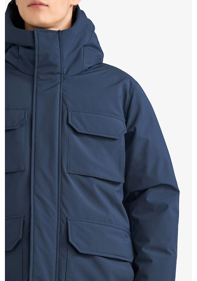 Defacto Su İtici Regular Fit Kapüşonlu Çift Cepli Fermuarlı Çıtçıtlı Mont F5701ax25wnnv175 Lacivert-nv175