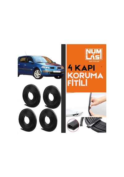 Renault Megane 2 Hatchback 4 Kapı Koruma Fitili Siyah Renk Numlas-a Kalite-nm2535