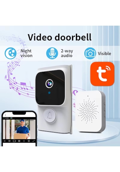 Kablosuz Wifi Kapı Zili Cep Telefon İle Uzaktan İzleme