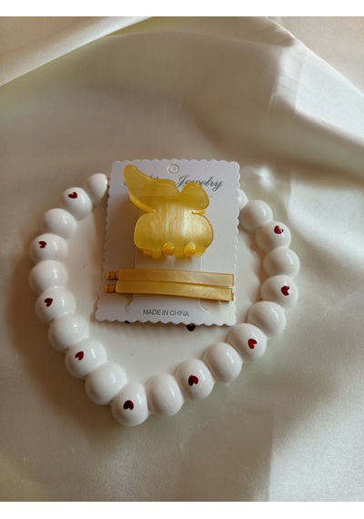 3lü Set Kemik Kıstırmalı Toka Çok Renkli