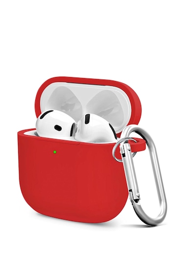 Apple Uyumlu AirPods 4. Nesil Soft Silikon Kılıf Düz Renkler Kırmızı