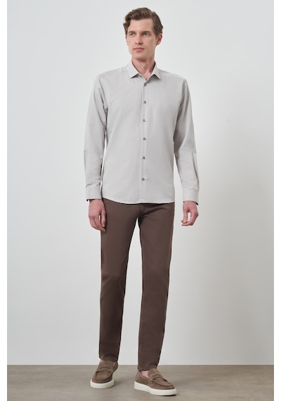 Morven Erkek Vizon Slim Fit İtalyan Yaka Gömlek 25mc004022405 Vizon Vizon
