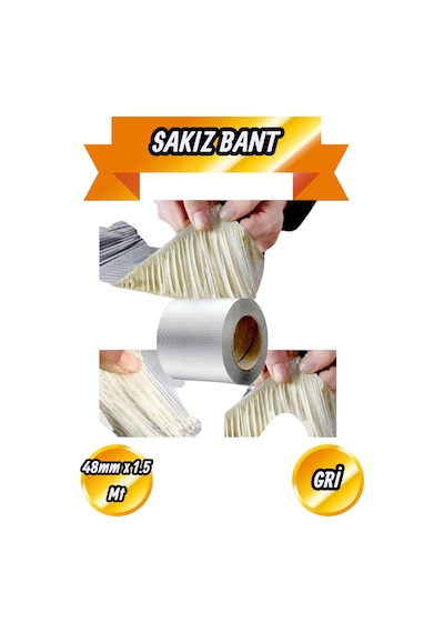 Çatı İzolasyon 48 Mm X 1,5 Mt Su Sızdırmazlık Geçirmez Yalıtım Çamur Boru Sakız Tamir Bant Bandı