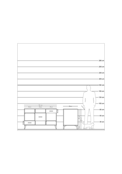 Kronos Konsol 4 Raflı 3 Çekmeceli 132x59x83 Çam-çam/antrasit Çam/antrasit Kronos Konsol 4 Raflı 3 Çekmeceli 132x59x83 Çam-çam/antrasit Çam/antrasit