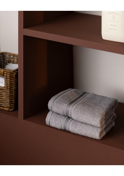 Joetta 2'li %100 Pamuk El Havlusu - Gri - 30x30 Cm 8684427342510 Çok Renkli