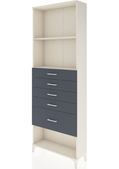 Arges Dolap 2 Raflı 5 Çekmeceli 88x30x243 Aytaşı-antrasit Aytaşı