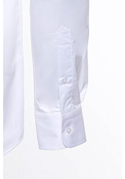 Pamuk Saten Slim Fit Beyaz Erkek Gömlek 001