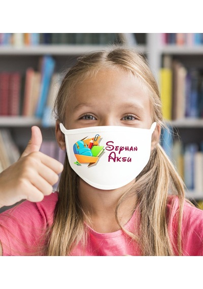 Acs 1 Çocuklara Özel İsimli Yıkanabilir Okul Maskesi 10 Adet