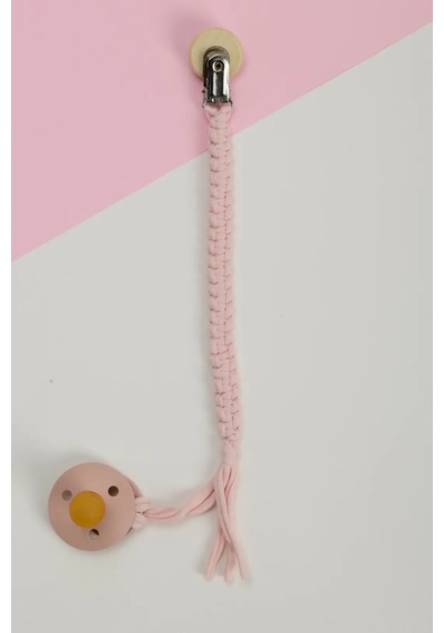 E&f Store El Örmesi Doğal Ahşap Emzik Askısı - Kaplumbağa - Pembe