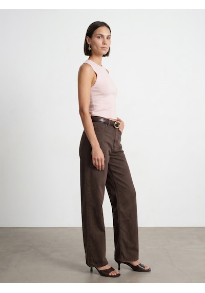 Dilvin 72323 Lyocell Karışımlı Wide Leg Jean-kahve