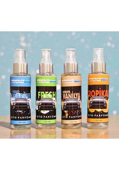 Trendwax 4lü Oto Parfümü Seti Aqau Marine, Tropikal,fresh, Avrupa Vanilya Kokusu