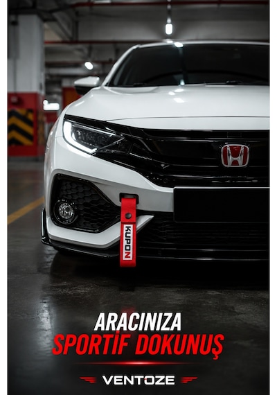 Kupon Çeki İpi Kırmızı Yarış Tarzı Tow Strap Modifiye Aksesuarı 4x20 Cm