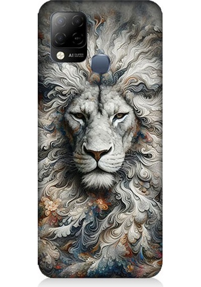 İnfinix Hot 10t Uyumlu Aslan Asaletin Sessiz Gücü Desenli Silikon Kılıf Çok Renkli
