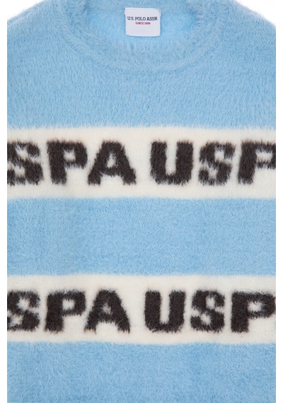 U.S. Polo Assn. Kız Çocuk Açık Mavi Bisiklet Yaka Kazak 50291645-VR083