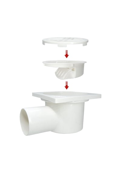 Mesa Teknik Yandan 50 MM Çıkış Koku Önleyici Plastik Yer Süzgeci 10 x 10 CM