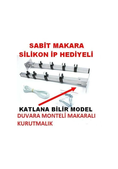 Ydgr Demir Duvara Monteli Çamaşır Kurutma Askısı Makaralı Çamaşır Askısı Gri, Vydgr00000613 Diğer
