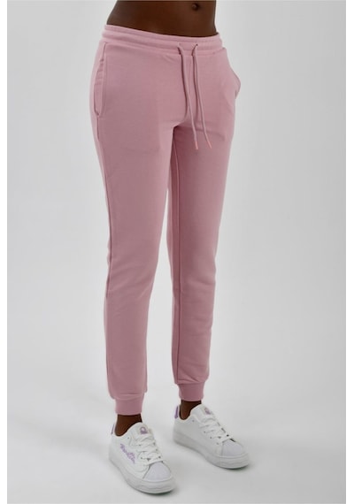 Kadın Yanları Cepli Beli Büzgülü Jogger Eşofman Altı Pembe
