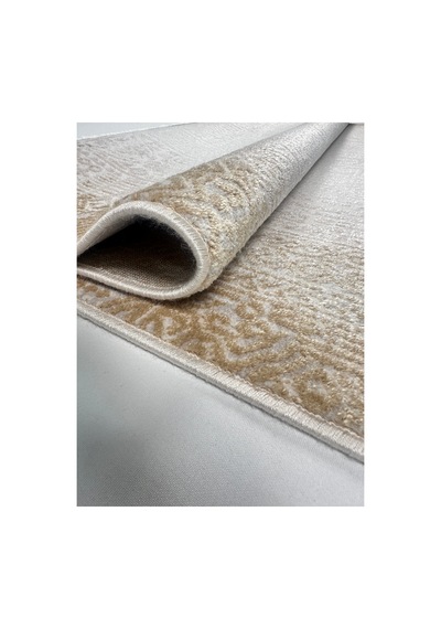 Merinos Vista Krem Renk Sarı Çerçeveli %100 Akrilik Yumuşak Dokulu Salon Oturma Odası Halısı 76337-70