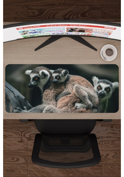 Lemur Kaymaz Dikişli Kauçuk Oyuncu Mousepad V4 - 70x30 Xl Gaming Mouse Pad Fare Altlığı