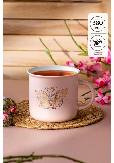Emsan Butterfly Kupa 380 Ml Pembe