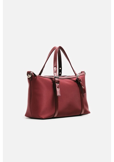 K&S Kemer Detaylı Mini Tote Çanta Bordo