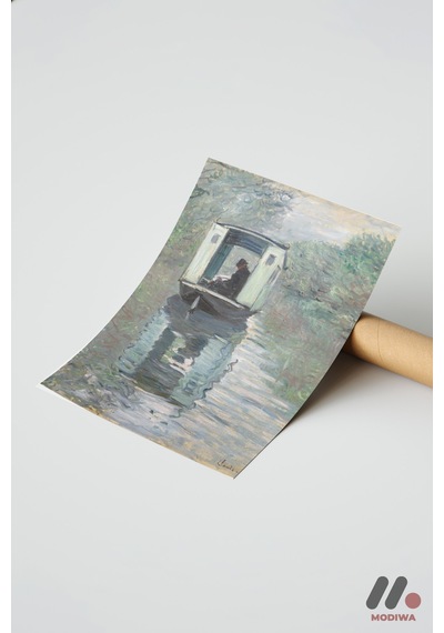Claude Monet Tekne Atölyesi, Çerçevesiz Yüksek Kalite Duvar Afişi - Sanatsever Hediyesi