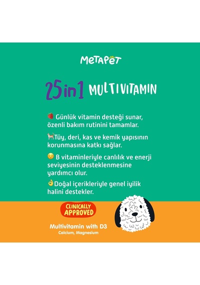 Köpekler İçin 25 İn 1 Multivitamin Damla 50 Ml Köpek Vitamini