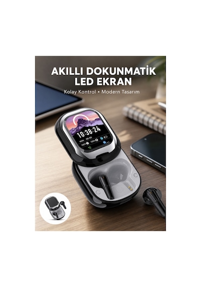 Şık, Akıllı Ve Güçlü: Led Ekranlı Kablosuz Kulaklık Seti Renk