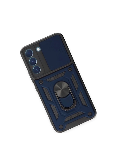 Samsung Uyumlu Galaxy S24 Kılıf Pars Lens Yüzüklü Silikon - Lacivert Standart