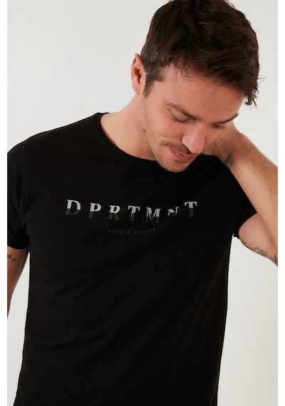 Buratti Baskılı Bisiklet Yaka Pamuklu Slim Fit Erkek T Shirt 541Dprtmnt24 Siyah