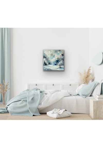 Kış Mevsimi Kanvas Tablo 60x60cm Çok Renkli