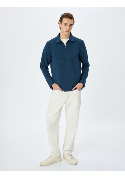 Koton Dikiş Detaylı Pamuk Karışımlı Basic Yarım Fermuarlı Sweatshirt Lacivert 5wam70248mk Lacivert Koton Dikiş Detaylı Pamuk Karışımlı Basic Yarım Fermuarlı Sweatshirt Lacivert 5wam70248mk Lacivert