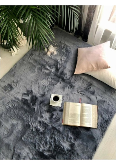 Peluş Halı Soft Krem Antrasıt